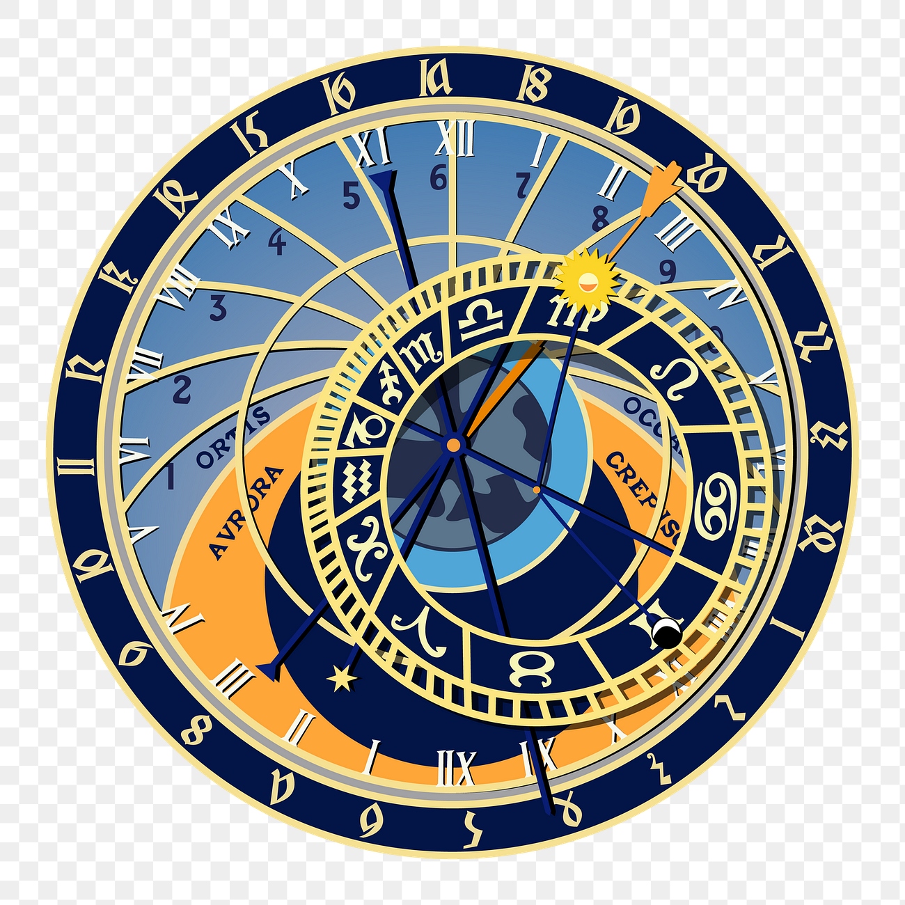 Prague Astronomical Clock clipart